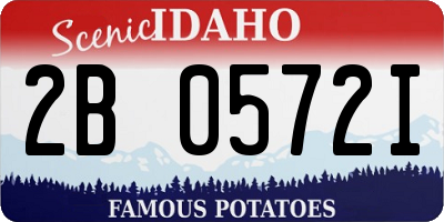 ID license plate 2B0572I