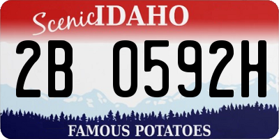 ID license plate 2B0592H