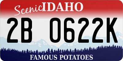 ID license plate 2B0622K