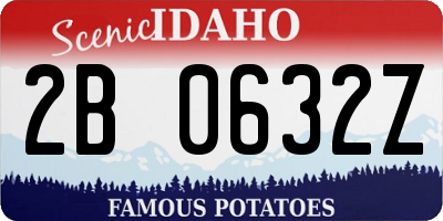 ID license plate 2B0632Z