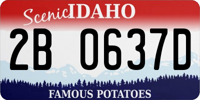 ID license plate 2B0637D