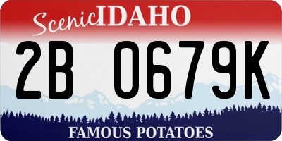 ID license plate 2B0679K