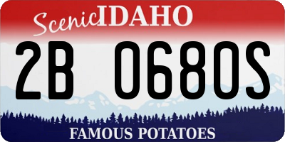 ID license plate 2B0680S