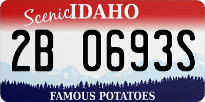 ID license plate 2B0693S