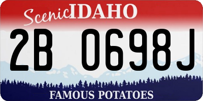 ID license plate 2B0698J