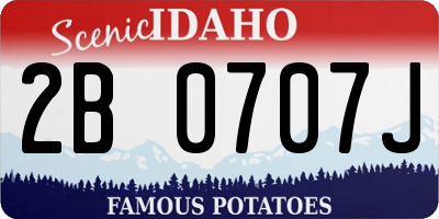 ID license plate 2B0707J