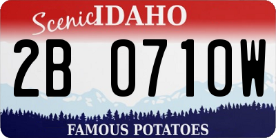 ID license plate 2B0710W