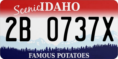 ID license plate 2B0737X