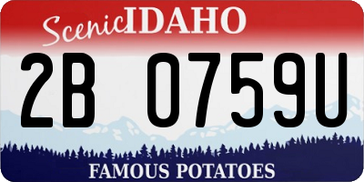 ID license plate 2B0759U