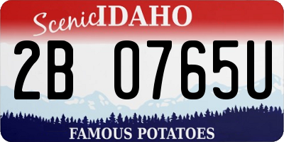 ID license plate 2B0765U