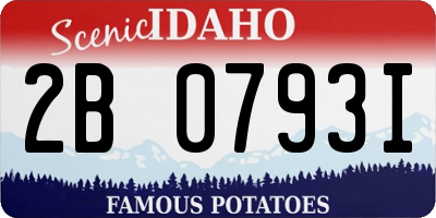 ID license plate 2B0793I