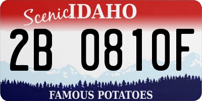 ID license plate 2B0810F
