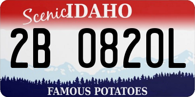 ID license plate 2B0820L