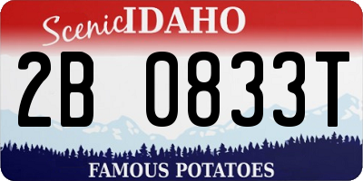 ID license plate 2B0833T