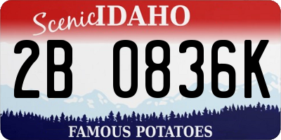 ID license plate 2B0836K