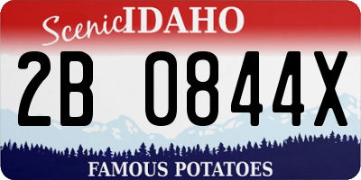 ID license plate 2B0844X