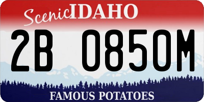 ID license plate 2B0850M