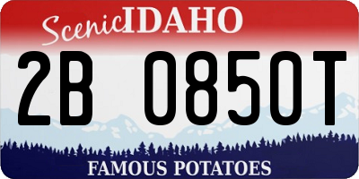 ID license plate 2B0850T
