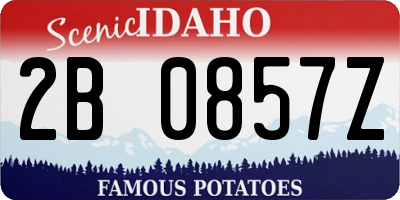 ID license plate 2B0857Z