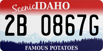 ID license plate 2B0867G