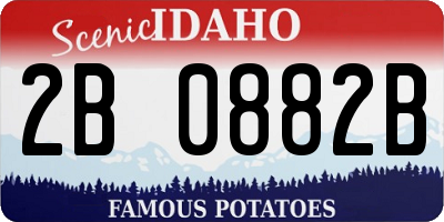 ID license plate 2B0882B