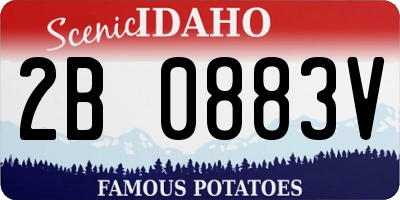 ID license plate 2B0883V