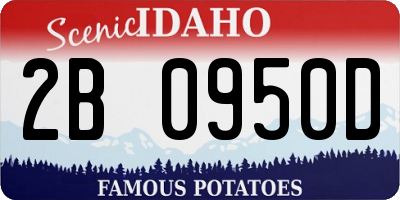 ID license plate 2B0950D