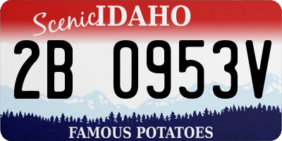 ID license plate 2B0953V