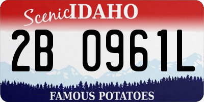 ID license plate 2B0961L