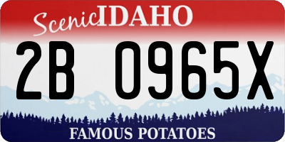 ID license plate 2B0965X