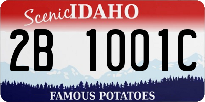 ID license plate 2B1001C