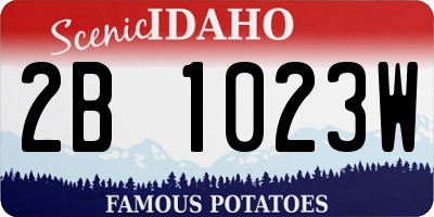 ID license plate 2B1023W