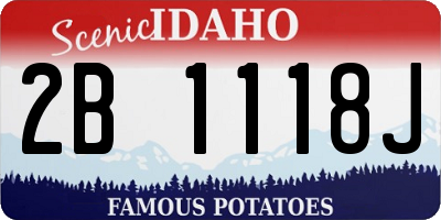 ID license plate 2B1118J