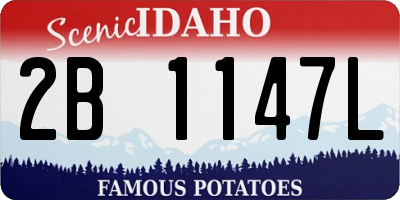 ID license plate 2B1147L
