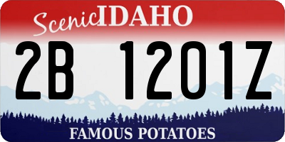 ID license plate 2B1201Z
