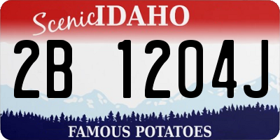 ID license plate 2B1204J