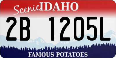 ID license plate 2B1205L