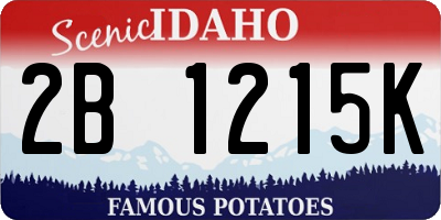 ID license plate 2B1215K