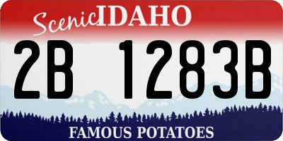 ID license plate 2B1283B