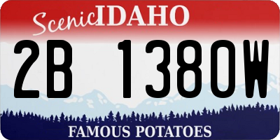 ID license plate 2B1380W
