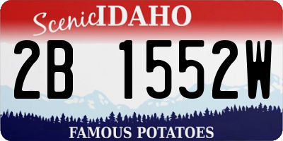 ID license plate 2B1552W