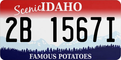 ID license plate 2B1567I