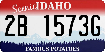 ID license plate 2B1573G