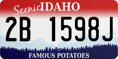 ID license plate 2B1598J