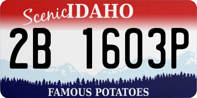 ID license plate 2B1603P