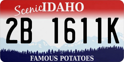 ID license plate 2B1611K