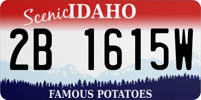 ID license plate 2B1615W