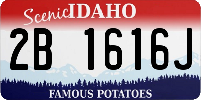 ID license plate 2B1616J