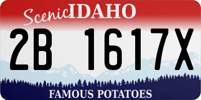 ID license plate 2B1617X