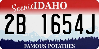 ID license plate 2B1654J